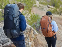 gear outdoors for hiking with camping